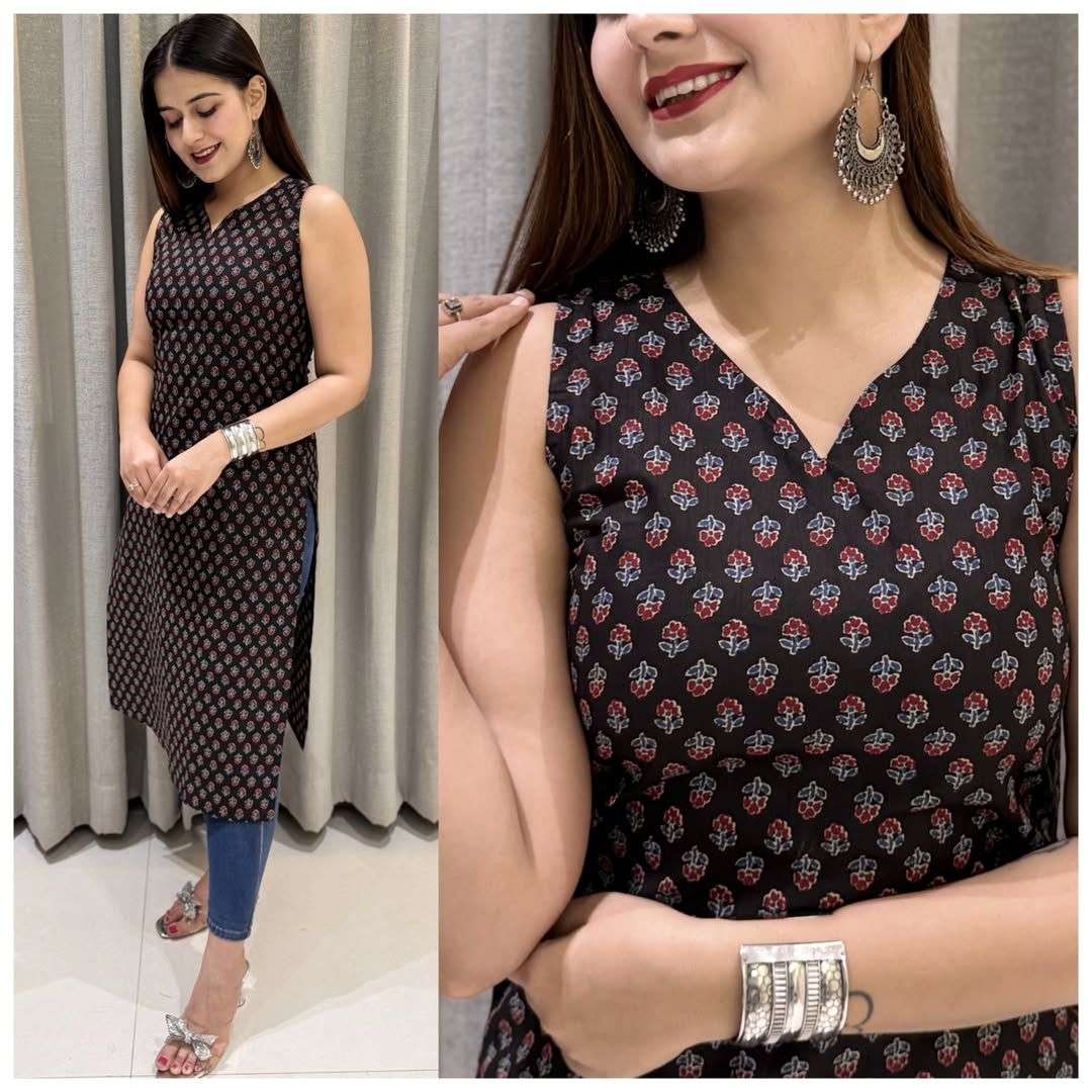 INLI BLUSH 7.0 COTTON PRINTED OFFICE WEAR LADIES KURTI