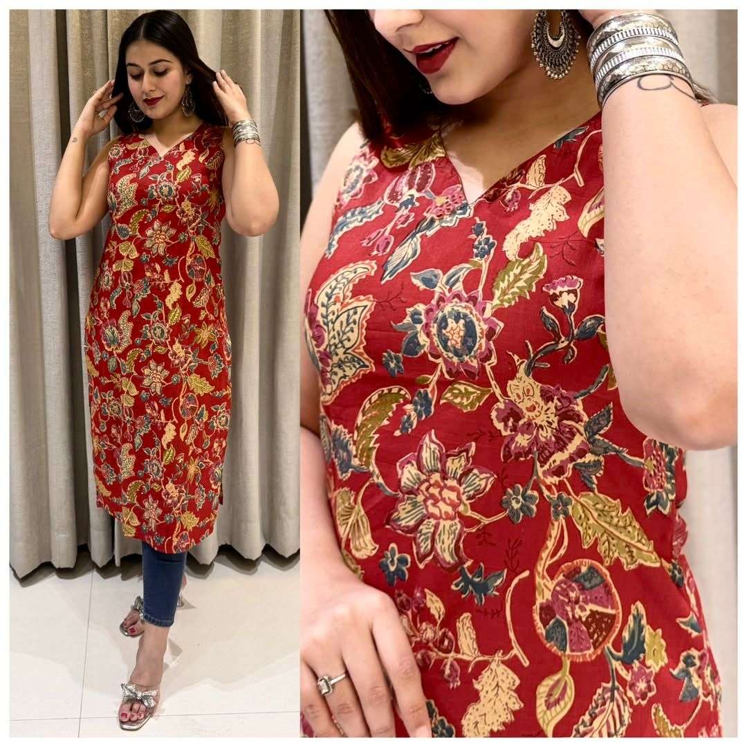 INLI BLUSH 7.0 COTTON PRINTED OFFICE WEAR LADIES KURTI