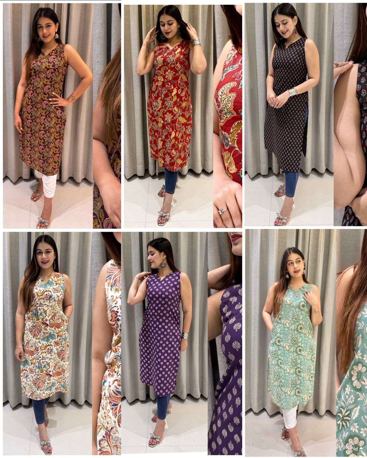 INLI BLUSH 7.0 COTTON PRINTED OFFICE WEAR LADIES KURTI