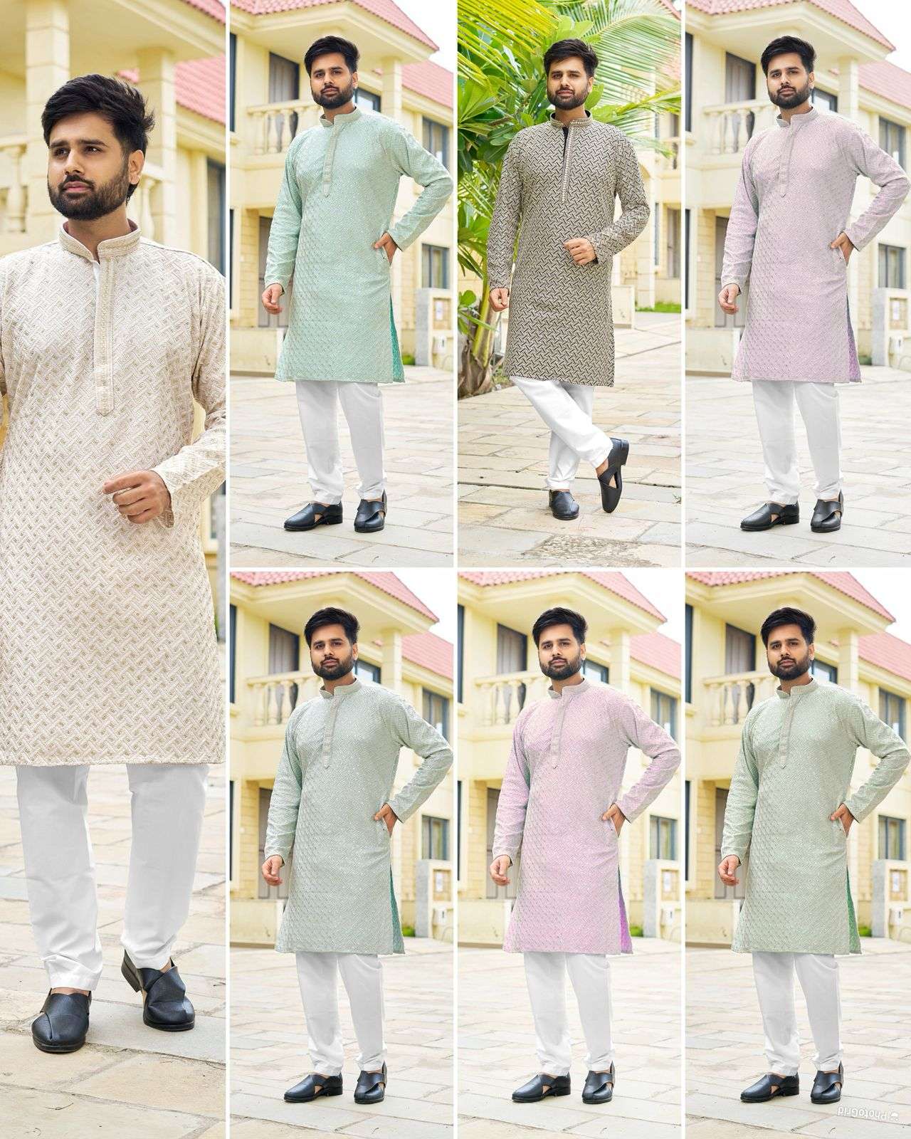 INLI RIWAAZ 2.0 RAYON FANCY SEQUENCE WORKS ETHNIC WEAR MENS KURTA WITH PYJAMA SET