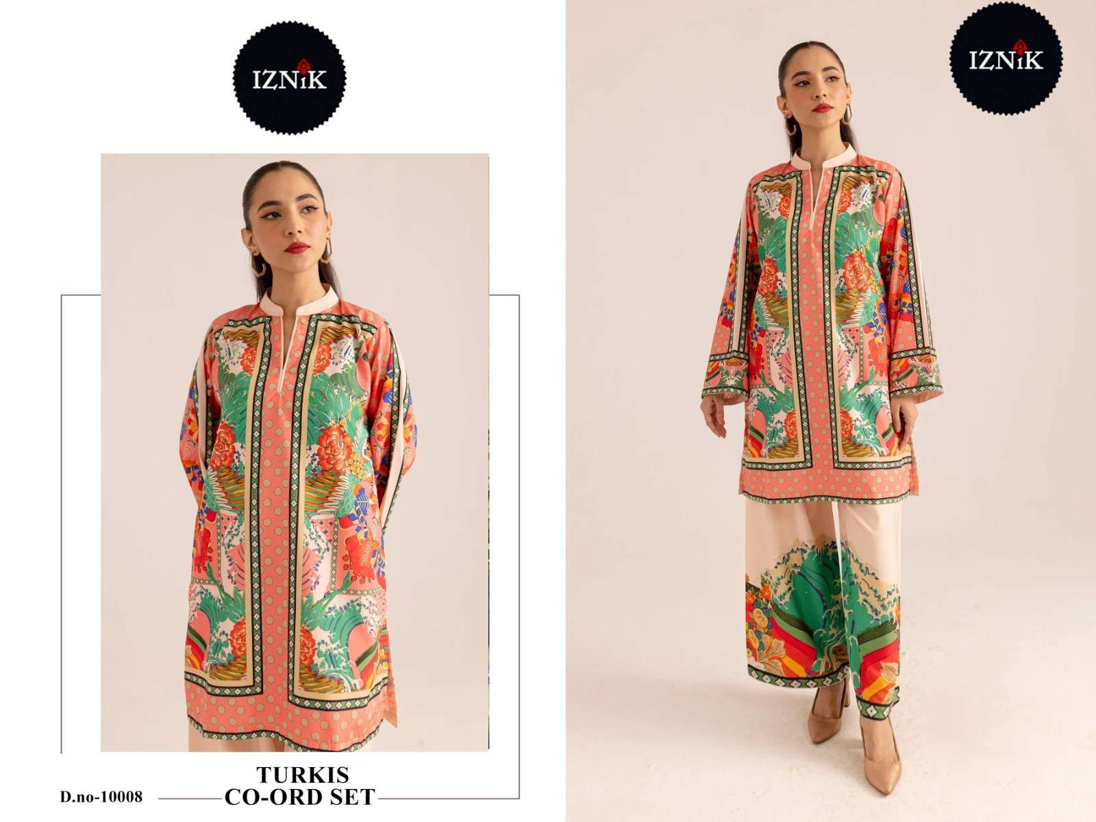 IZNIK TURKIS CO-ORD COLLECTION VOL 3 LAWN COTTON DIGITAL PRINT KURTI WITH BOTTOM PAIR 