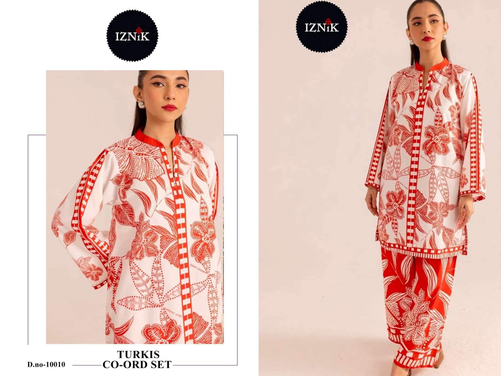 IZNIK TURKIS CO-ORD COLLECTION VOL 3 LAWN COTTON DIGITAL PRINT KURTI WITH BOTTOM PAIR 