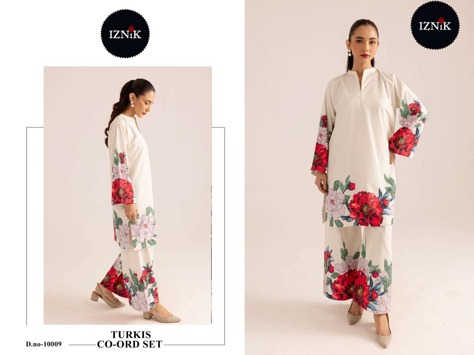 IZNIK TURKIS CO-ORD COLLECTION VOL 3 LAWN COTTON DIGITAL PRINT KURTI WITH BOTTOM PAIR 