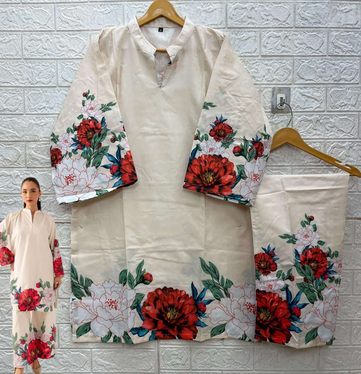 IZNIK TURKIS CO-ORD COLLECTION VOL 3 LAWN COTTON DIGITAL PRINT KURTI WITH BOTTOM PAIR 