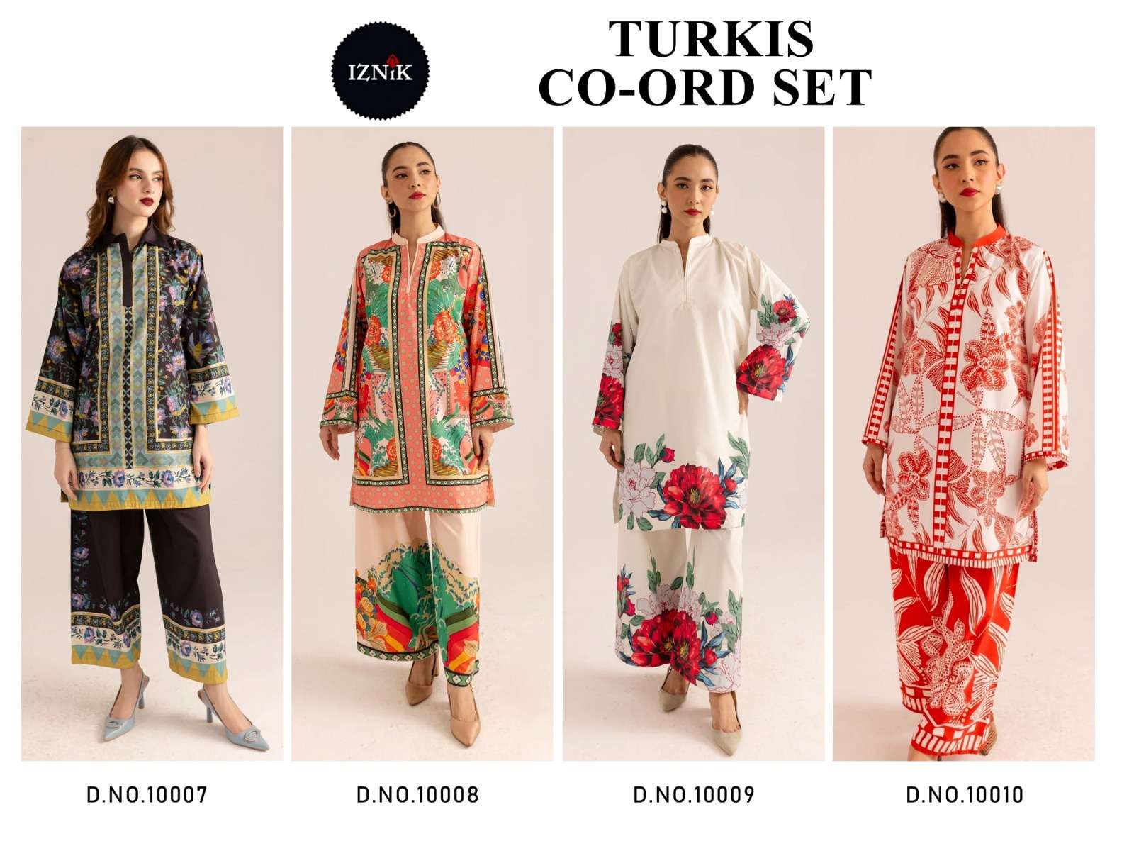 IZNIK TURKIS CO-ORD COLLECTION VOL 3 LAWN COTTON DIGITAL PRINT KURTI WITH BOTTOM PAIR 