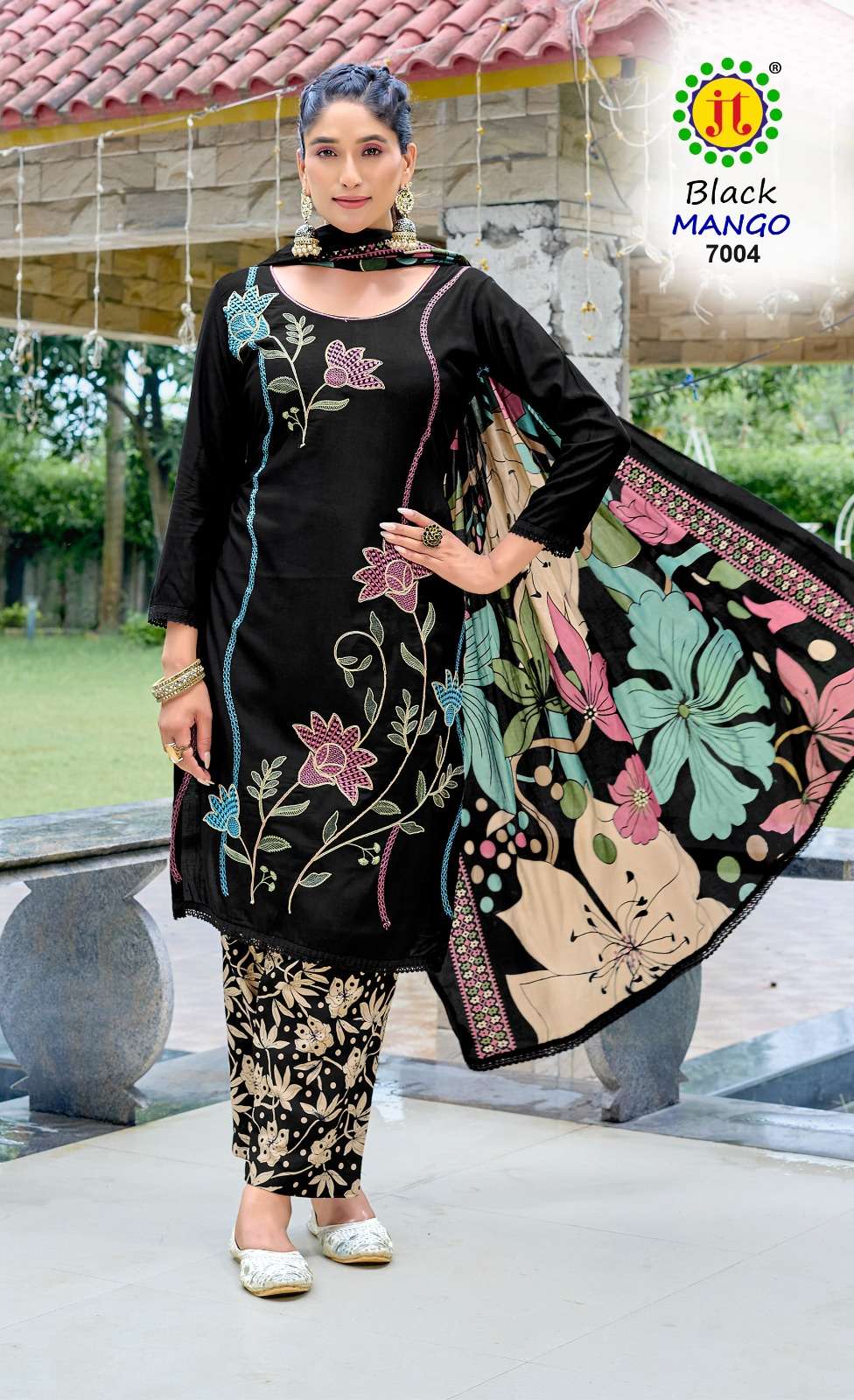 JT BLACK MANGO VOL 7 RAYON FANCY WORKS LADIES SALWAR SUIT