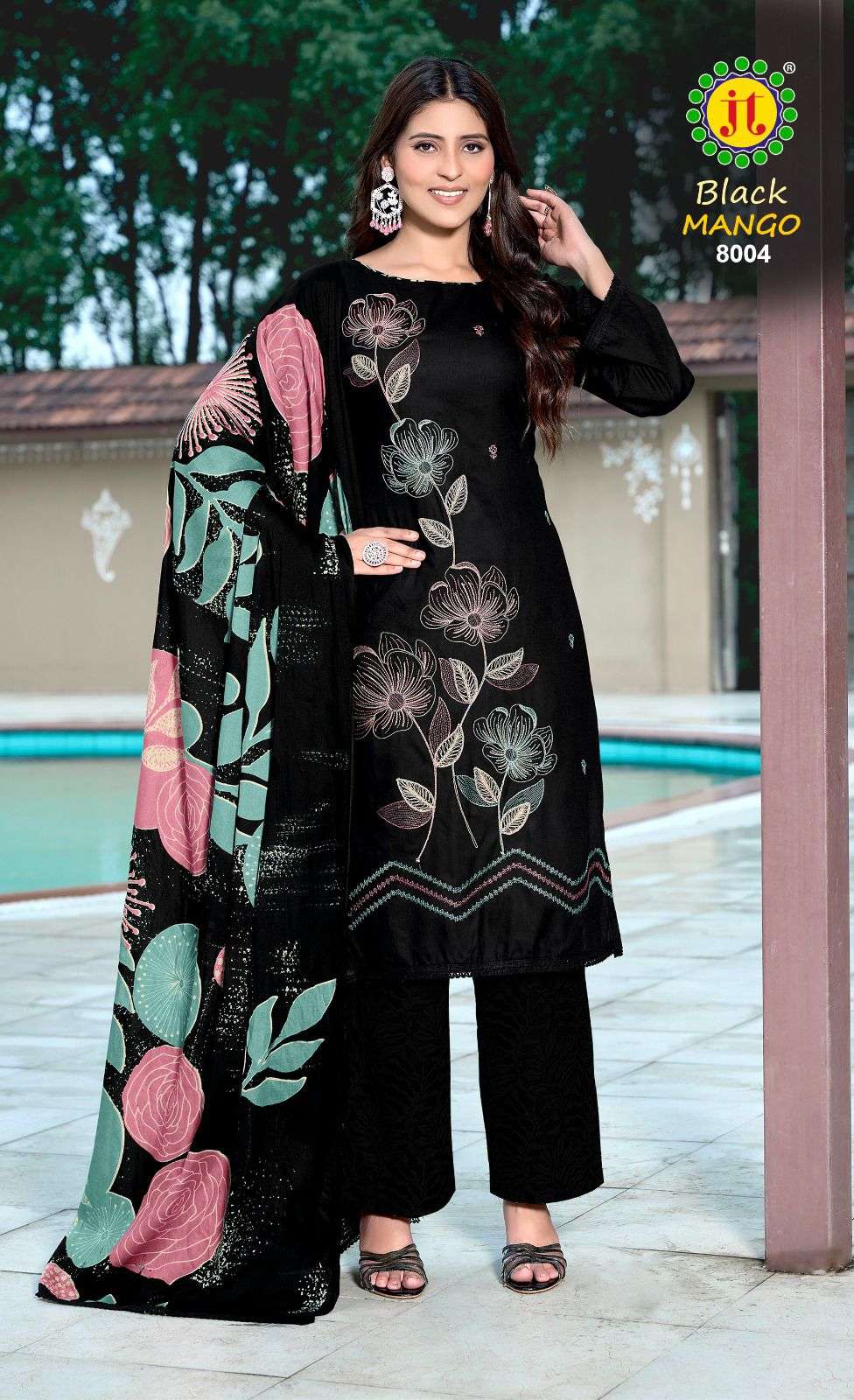 JT BLACK MANGO VOL 8 RAYON PREMIUM WORKS LADIES SALWAR SUIT