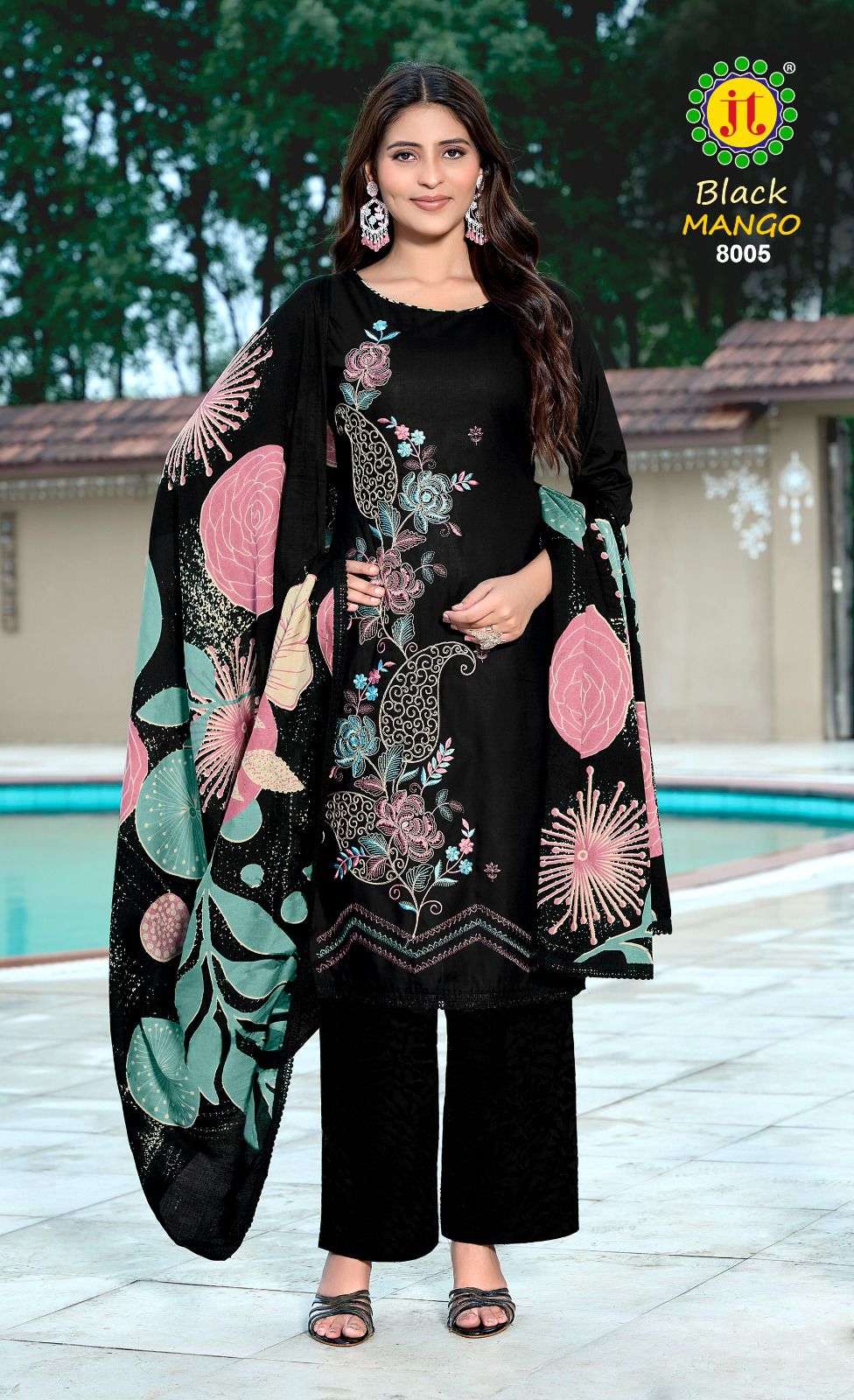 JT BLACK MANGO VOL 8 RAYON PREMIUM WORKS LADIES SALWAR SUIT