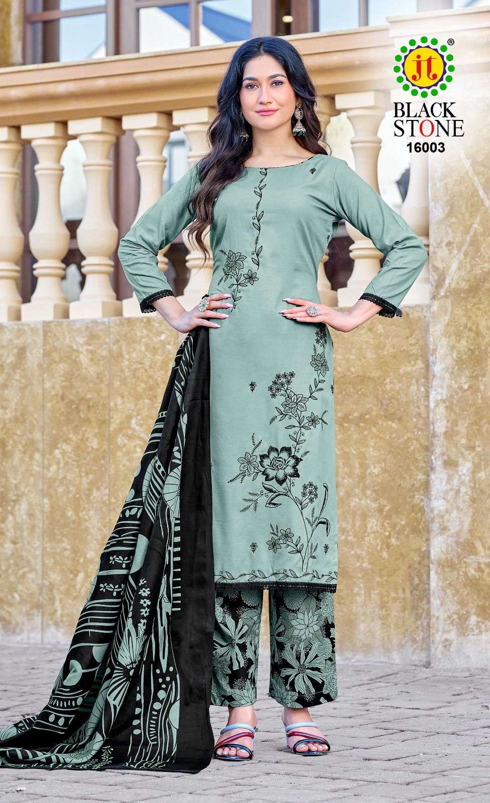 JT BLACK STONE VOL 16 RAYON SEQUENCE WORK SALWAR SUIT