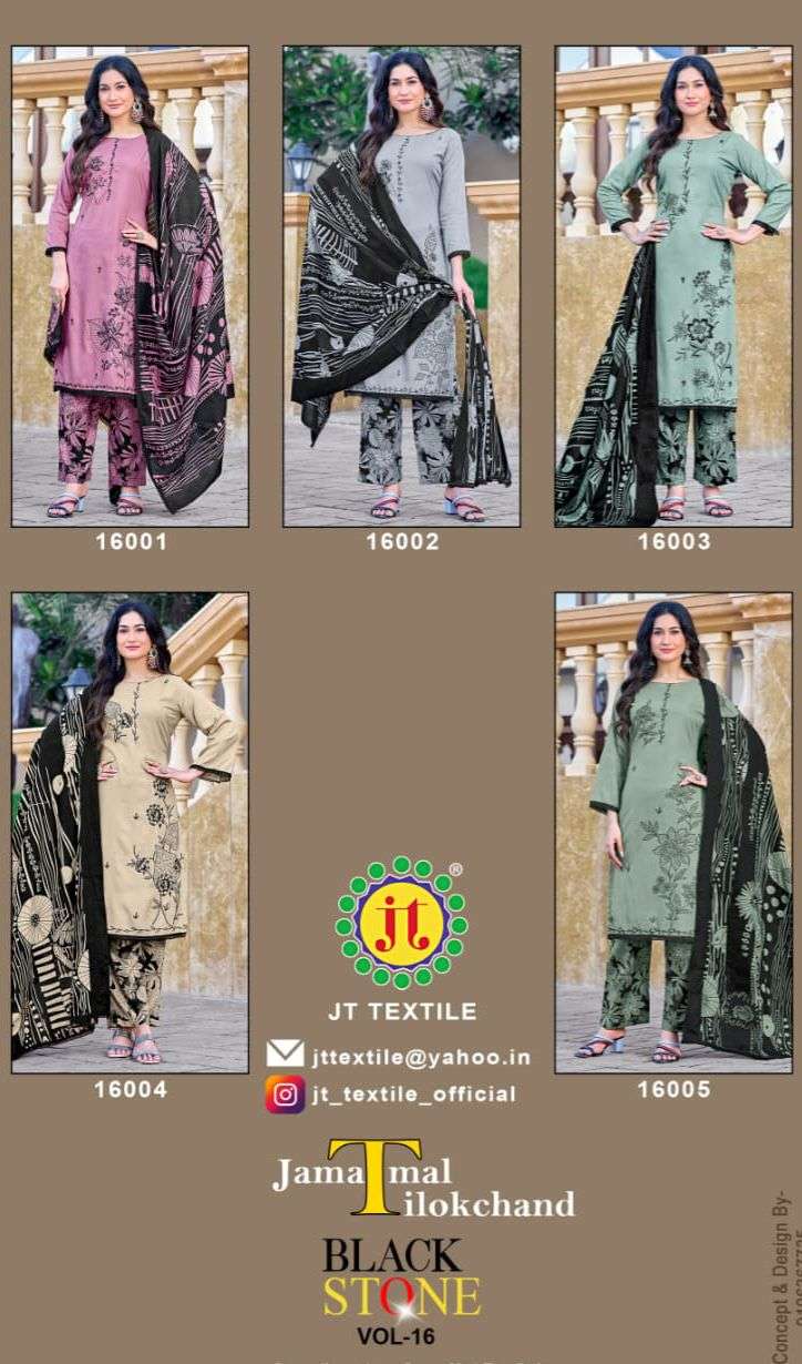 JT BLACK STONE VOL 16 RAYON SEQUENCE WORK SALWAR SUIT