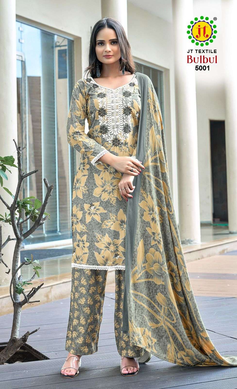 JT BULBUL VOL 5 RAYON PREMIUM WORKS LADIES WORK SALWAR SUIT