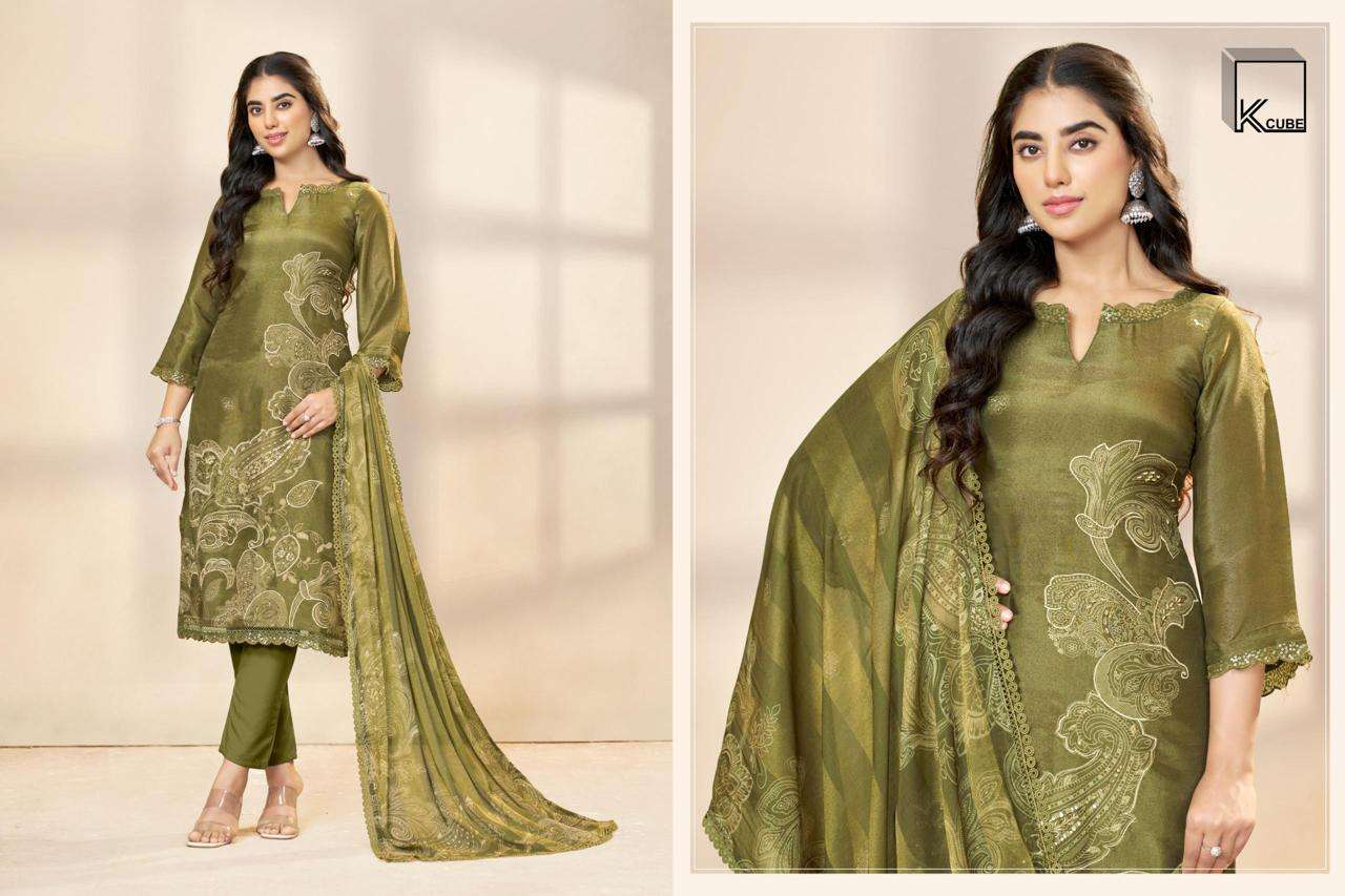 K CUBE NITYA ORGANZA DIGITAL PRINTED WITH FANCY WORK SUIT