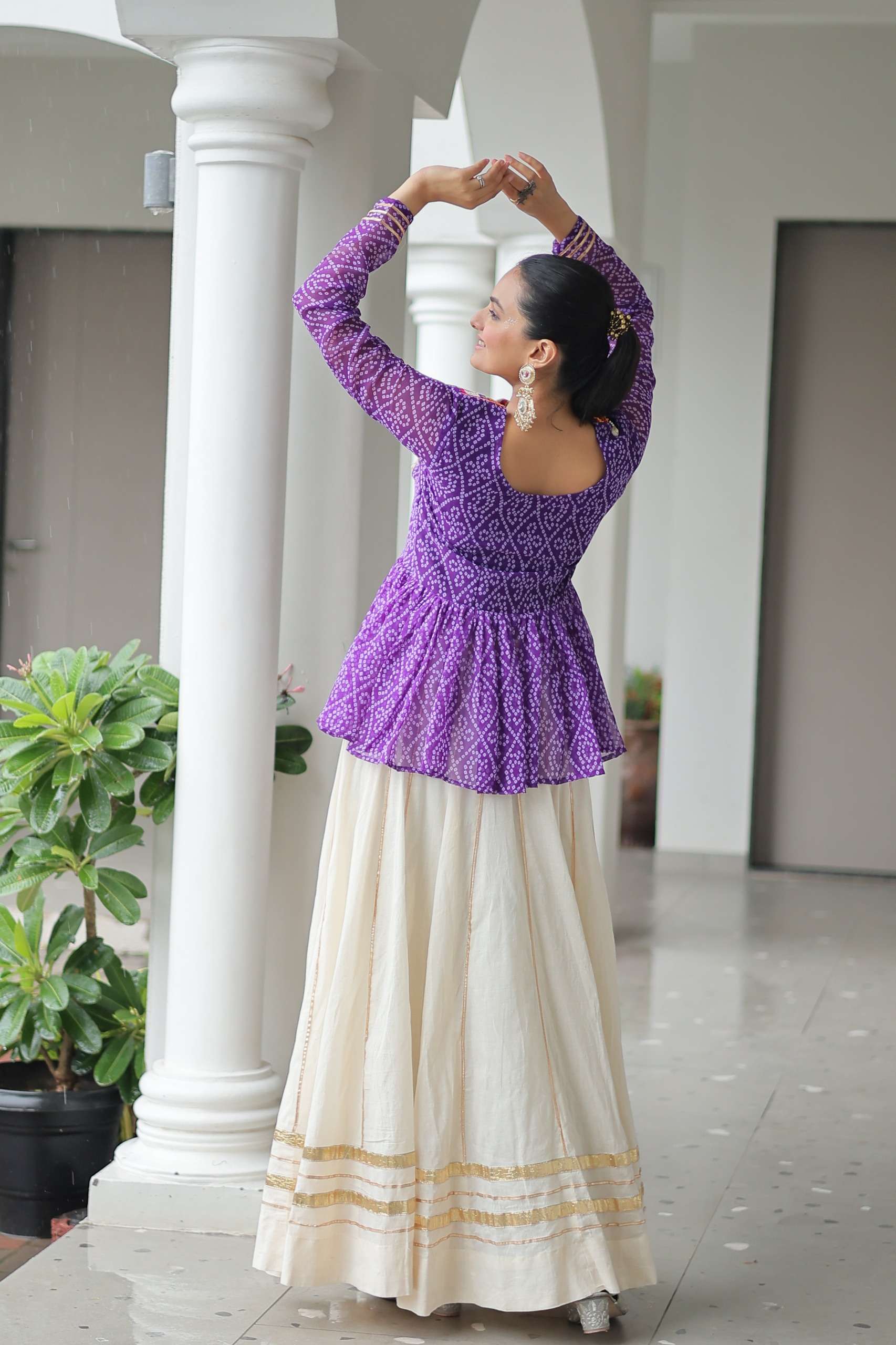 KA 1184 COTTON BANDHANI PRINT FANCY NAVRATRI WEAR TOP WITH SKIRT