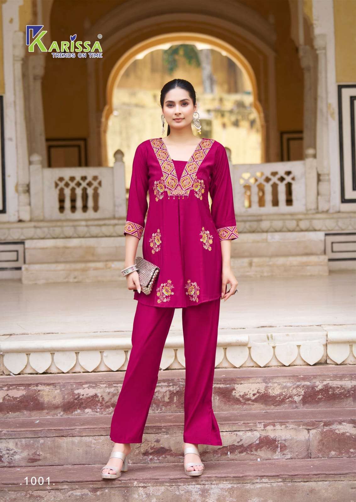 KARISSA MUSHQ VISCOSE FANCY DESIGNER LADIES KURTI WITH BOTTOM CO-ORD SET