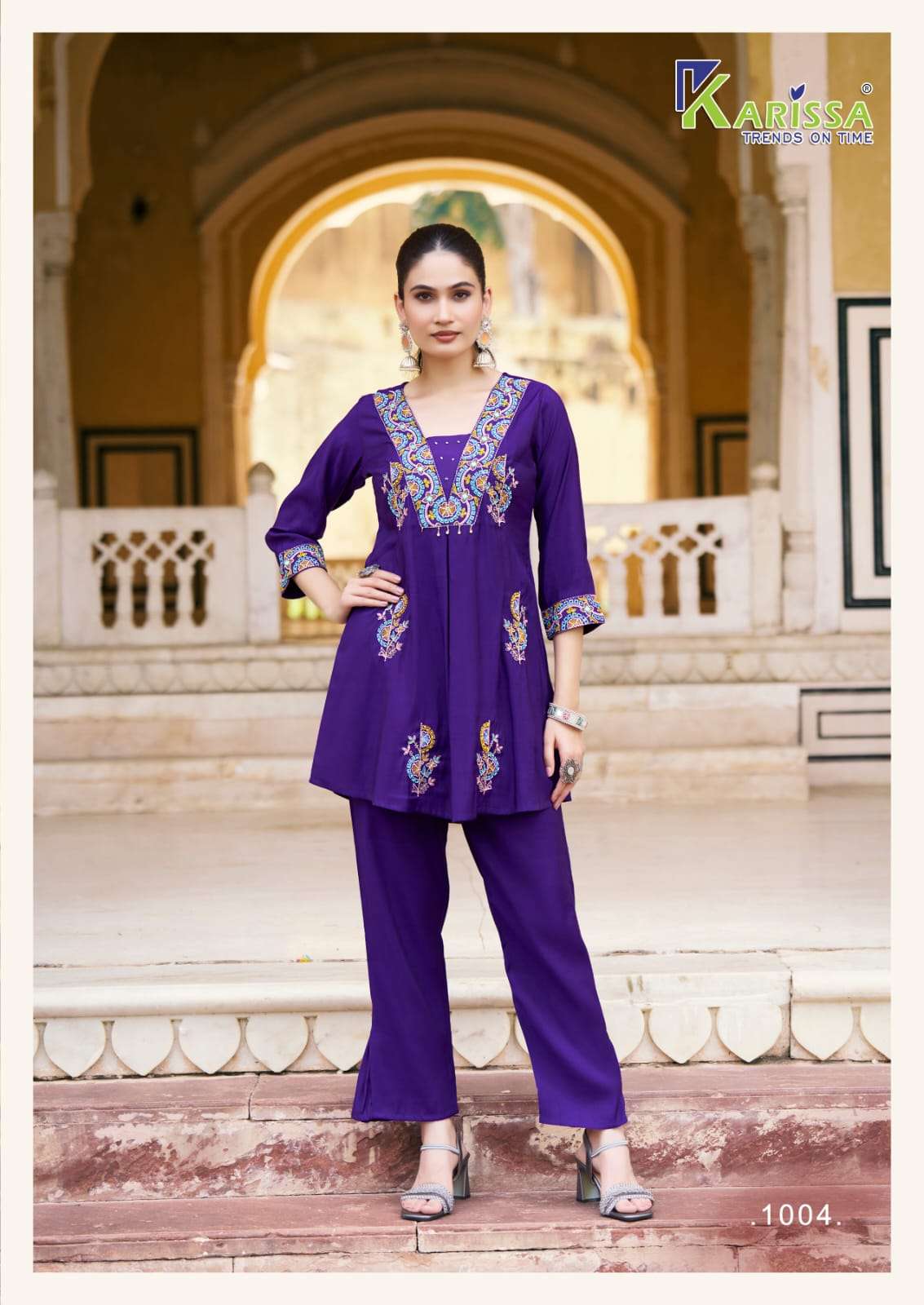 KARISSA MUSHQ VISCOSE FANCY DESIGNER LADIES KURTI WITH BOTTOM CO-ORD SET