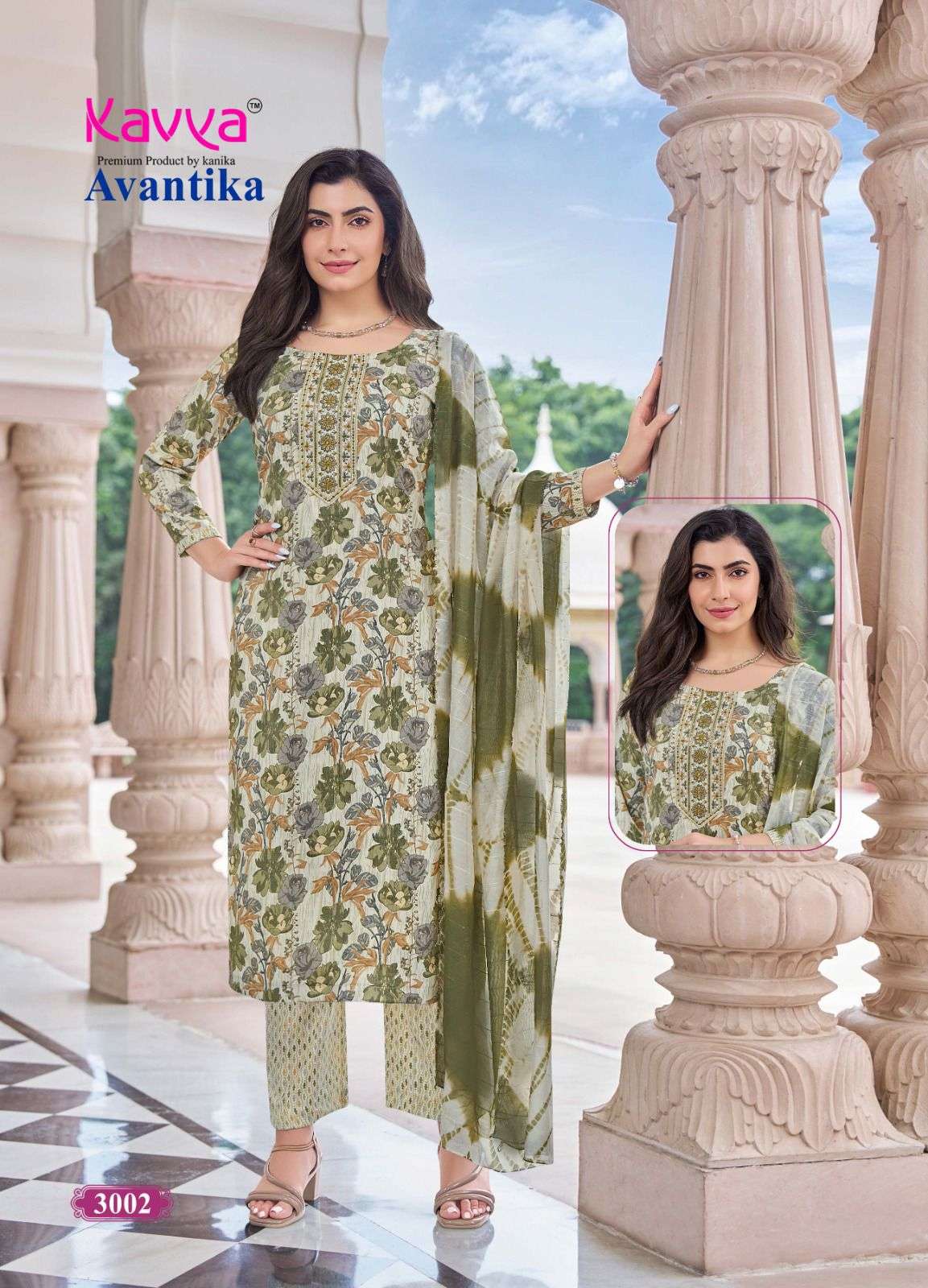 KAVYA AVANTIKA VOL 3 CAPSULE FOIL PRINT LADIES KURTI BOTTOM AND DUPATTA SET 