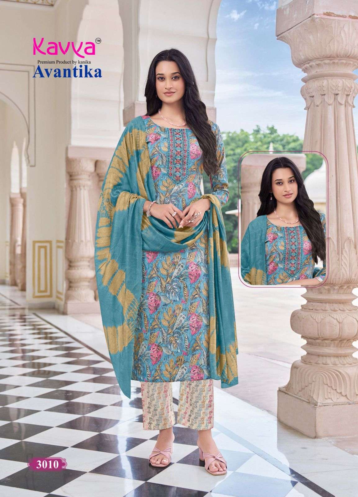 KAVYA AVANTIKA VOL 3 CAPSULE FOIL PRINT LADIES KURTI BOTTOM AND DUPATTA SET 