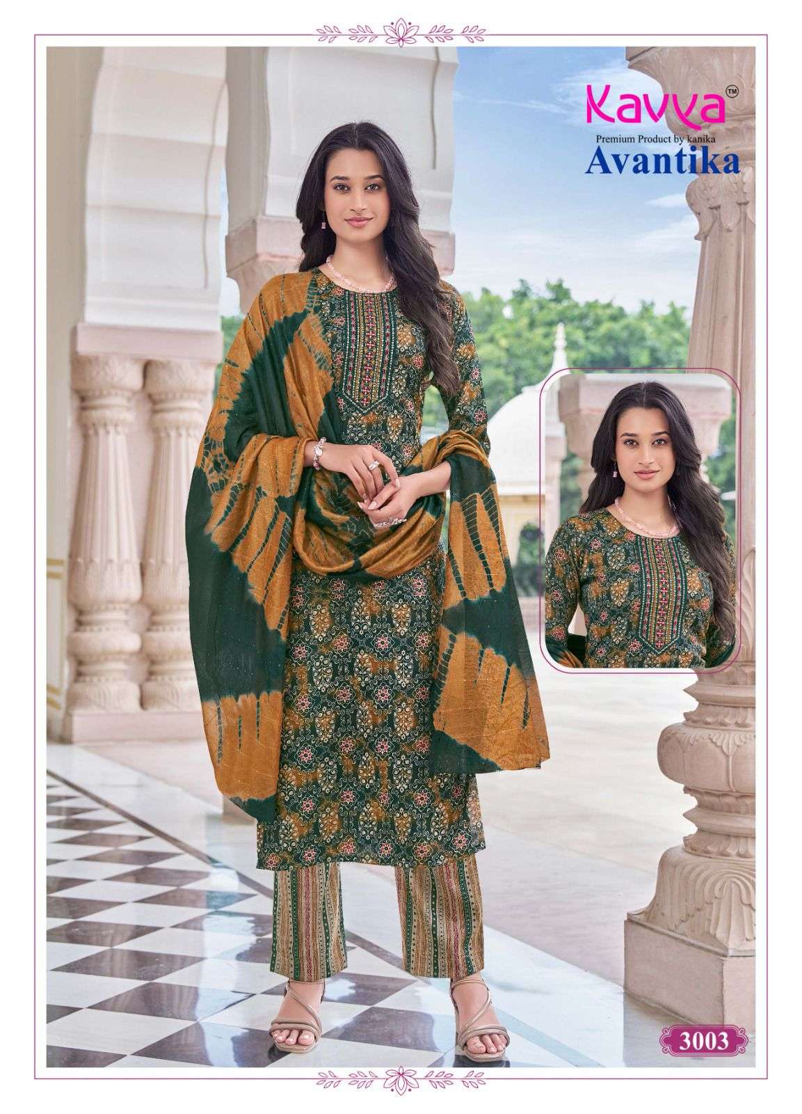 KAVYA AVANTIKA VOL 3 CAPSULE FOIL PRINT LADIES KURTI BOTTOM AND DUPATTA SET 