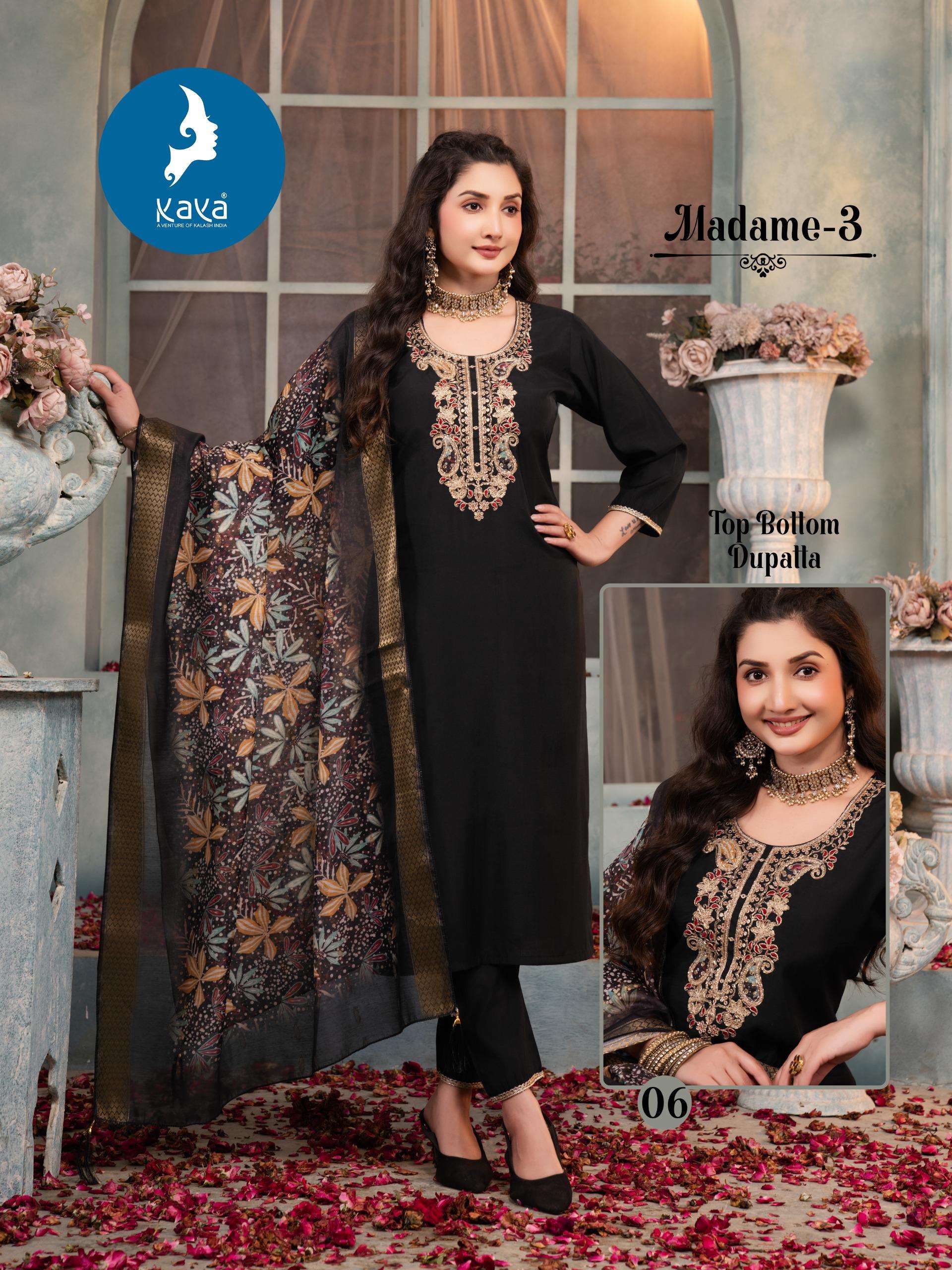 KAYA MADAME VOL 3 SILK FANCY EMBROIDERY WORK LADIES 3PCS SET COLLECTION 