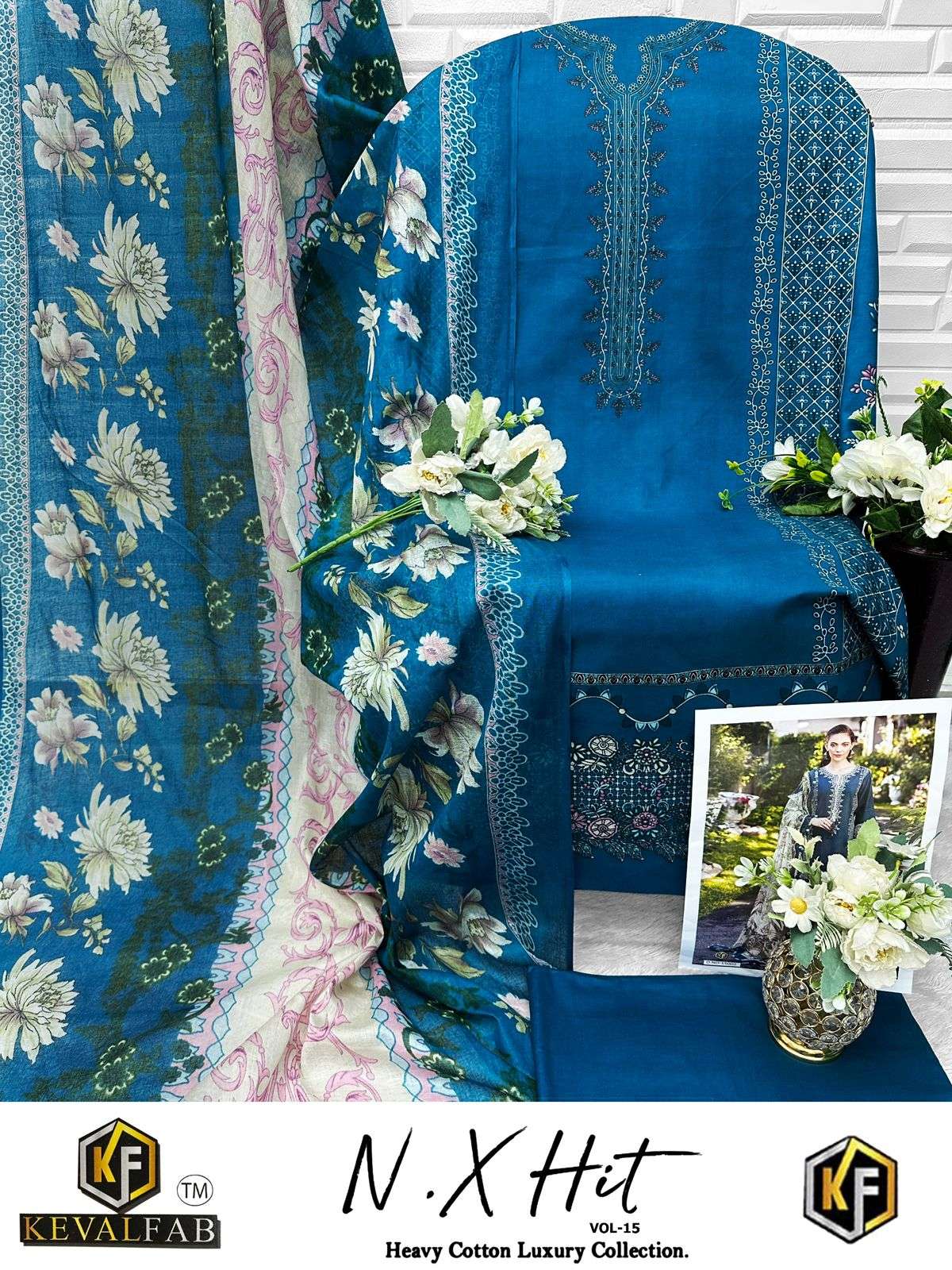 KEVAL FAB K KASHA NX HIT VOL 15 COTTON DIGITAL PRINTS SALWAR SUIT