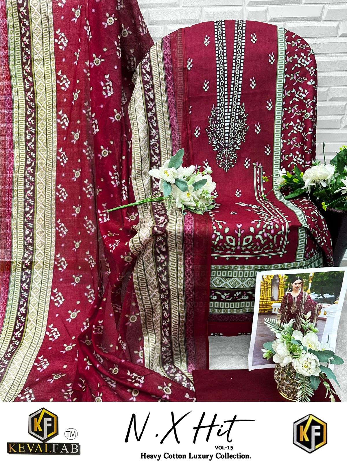KEVAL FAB K KASHA NX HIT VOL 15 COTTON DIGITAL PRINTS SALWAR SUIT