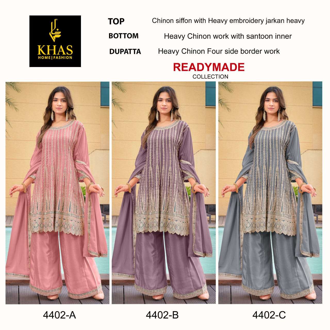 KHAS FASHION D NO 4402 HEAVY EMBROIDERED DESIGNER PAKISTANI SUIT