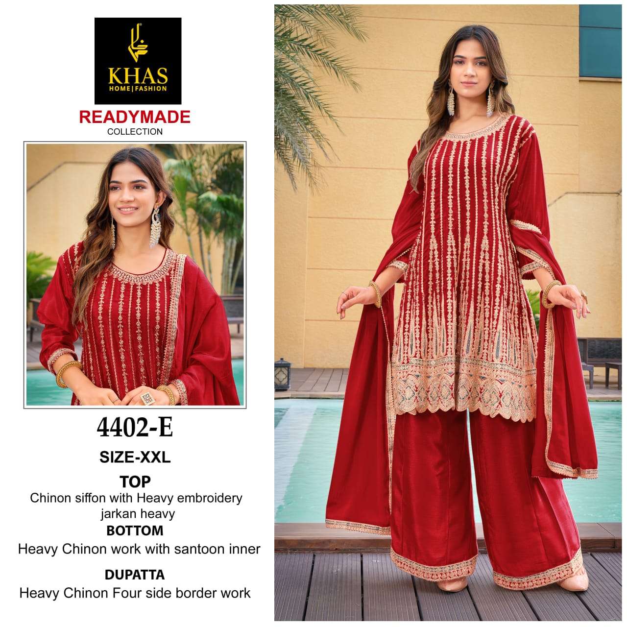 KHAS FASHION D NO 4402 HEAVY EMBROIDERED DESIGNER PAKISTANI SUIT