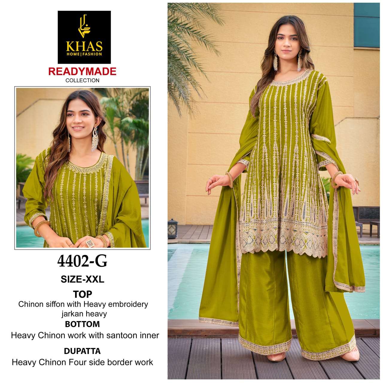 KHAS FASHION D NO 4402 HEAVY EMBROIDERED DESIGNER PAKISTANI SUIT