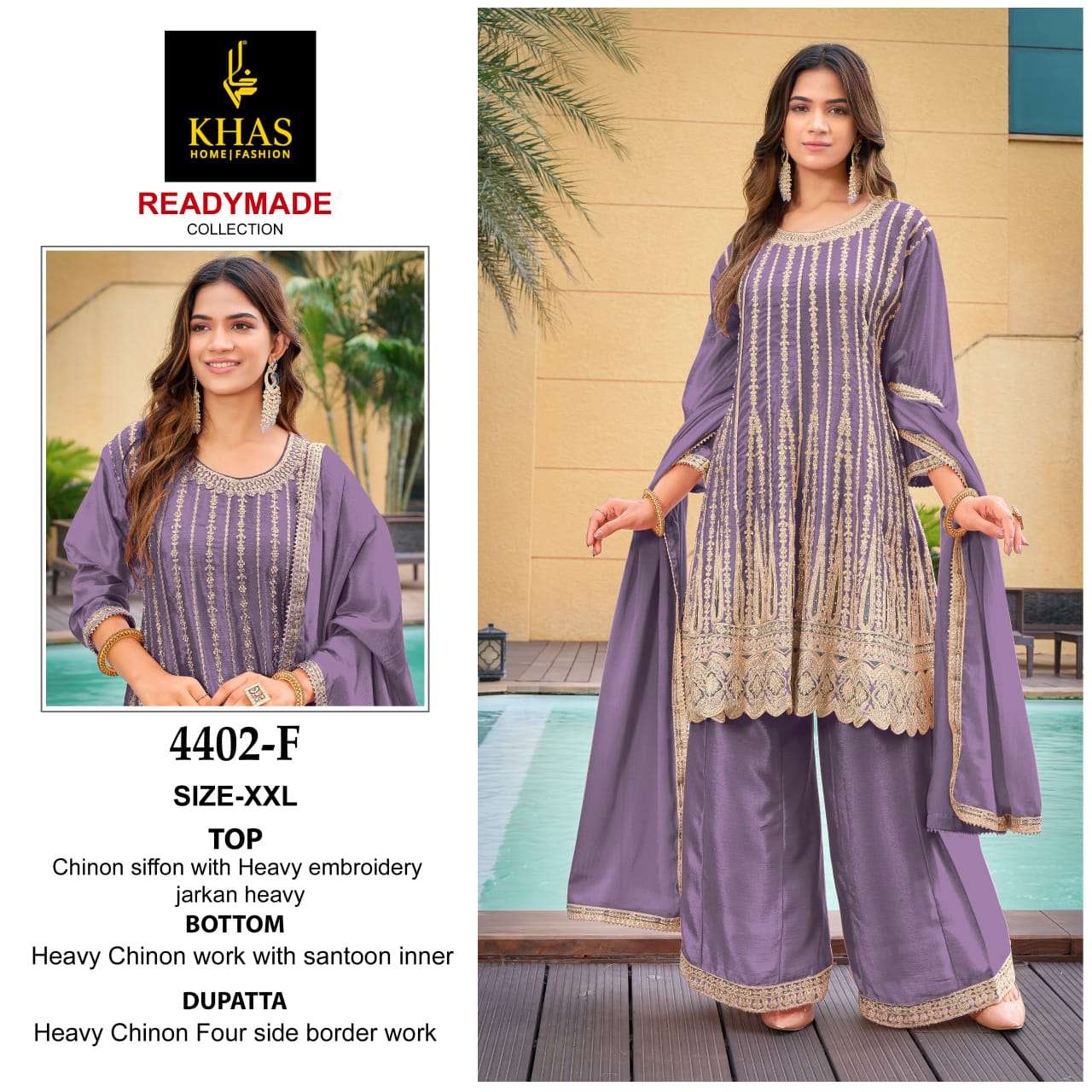 KHAS FASHION D NO 4402 HEAVY EMBROIDERED DESIGNER PAKISTANI SUIT