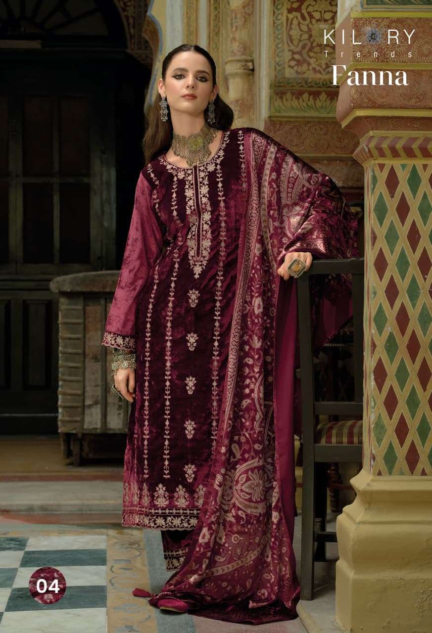 KILORY TRENDS FANNA VELVET HEAVY EMBROIDERY DESIGNER WORK SUIT