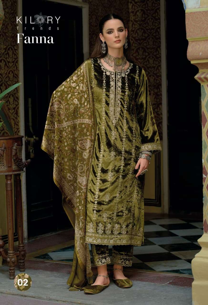 KILORY TRENDS FANNA VELVET HEAVY EMBROIDERY DESIGNER WORK SUIT