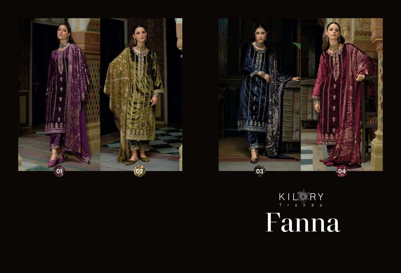 KILORY TRENDS FANNA VELVET HEAVY EMBROIDERY DESIGNER WORK SUIT