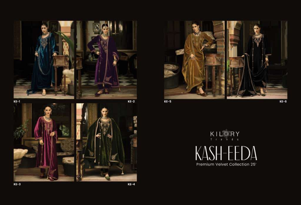 KILORY TRENDS KASH EEDA VELVET WITH HEAVY EMBROIDERY DESIGNER WORK SUIT