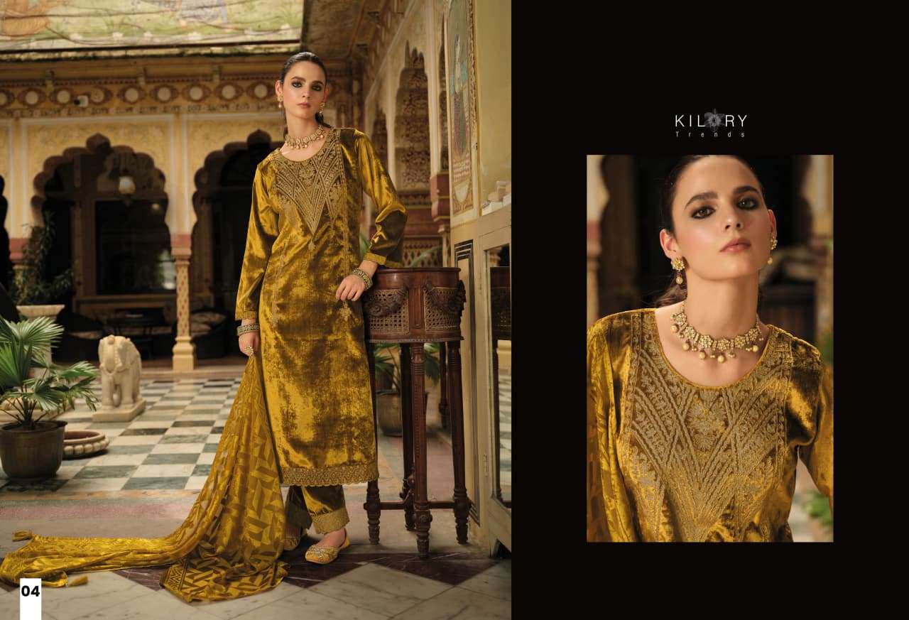 KILORY TRENDS RUKHSAT VELVET EMBROIDERY DESIGNER WORK SUIT