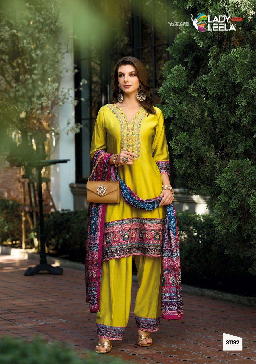 LADY LEELA KHWAB VISCOSE SILK EMBROIDERIES WORK LADIES READY MADE SUIT