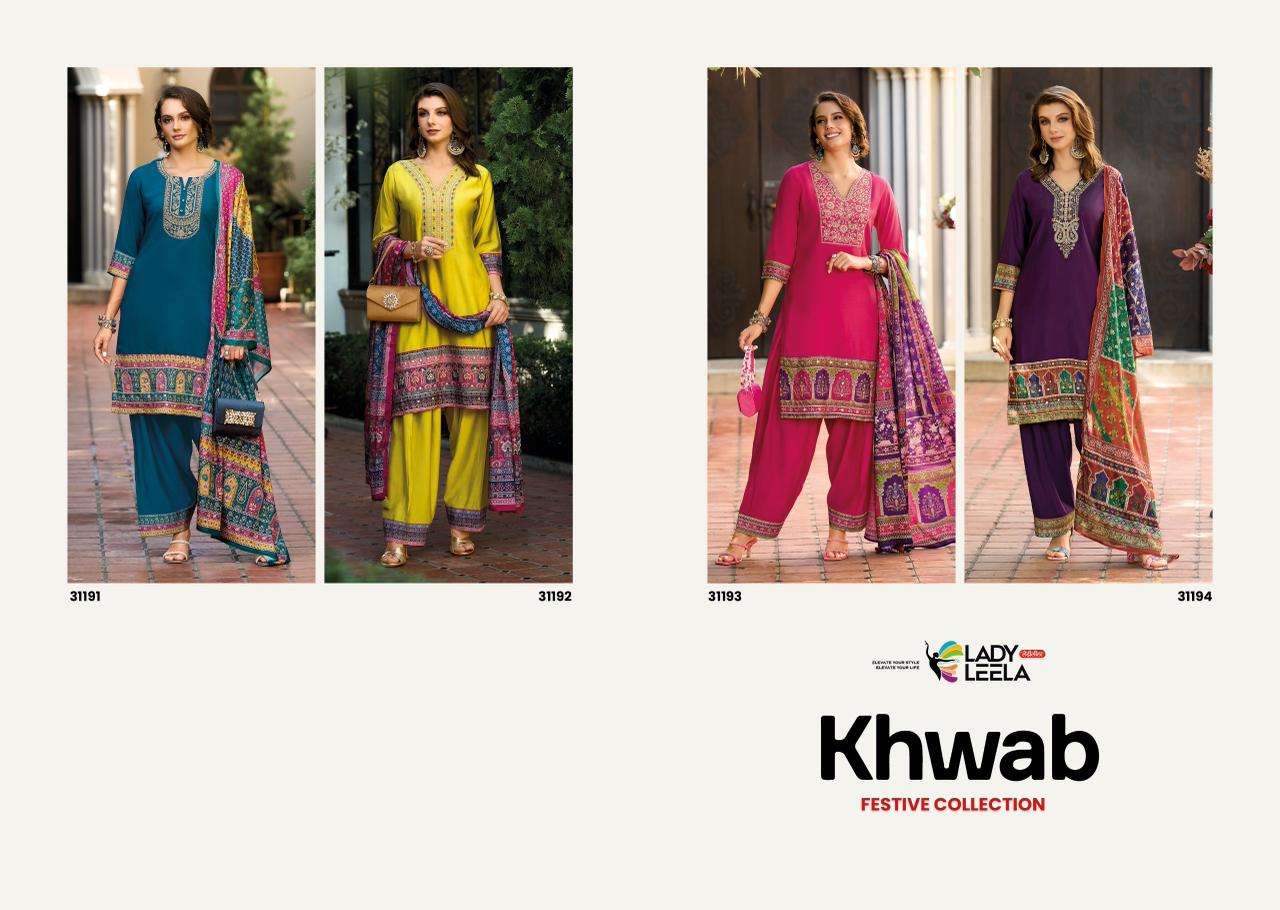 LADY LEELA KHWAB VISCOSE SILK EMBROIDERIES WORK LADIES READY MADE SUIT