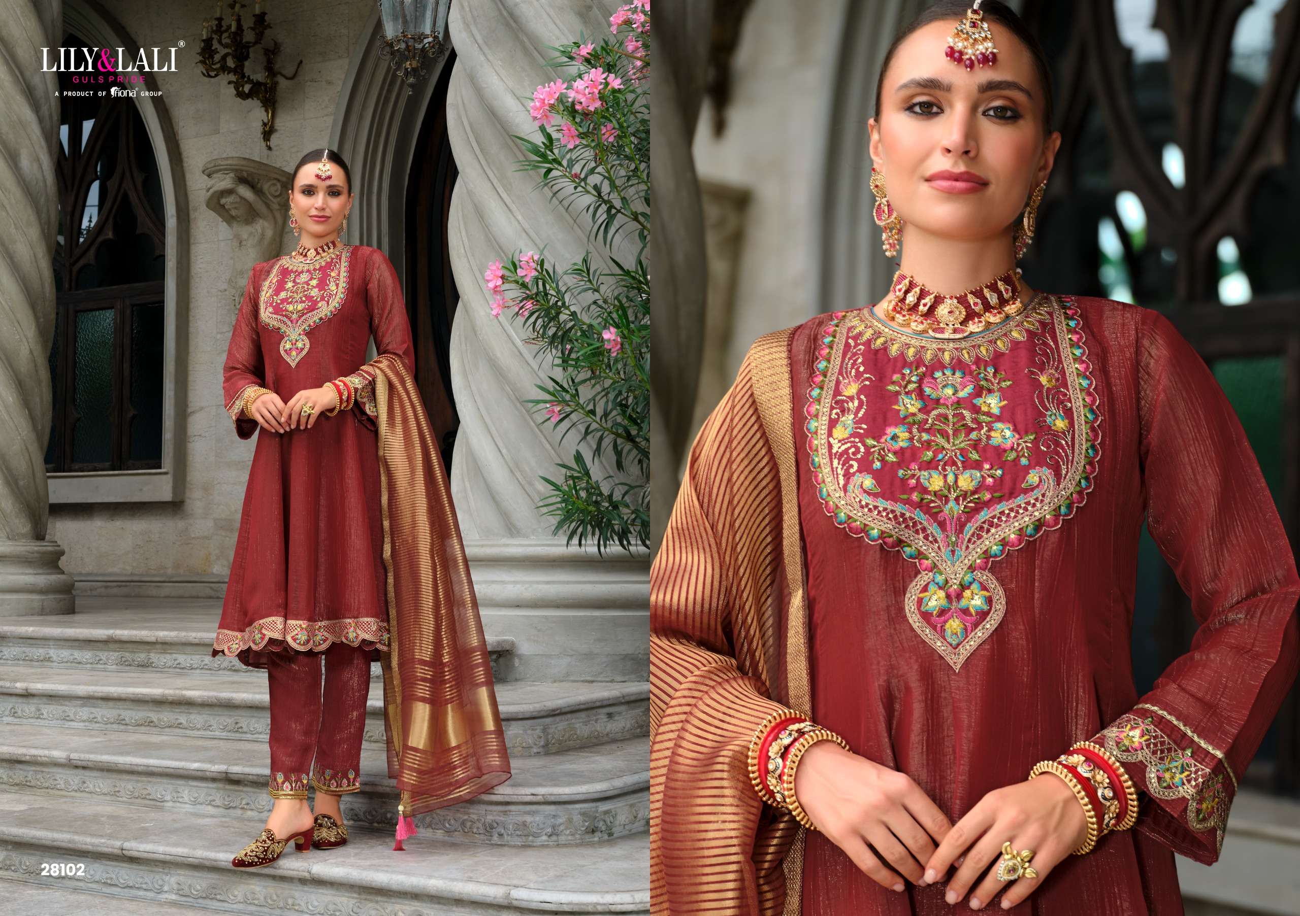 LILY AND LALI KARWA ANARKALI 25 EDITION SILK FANCY DESIGNER FESTIVE WEAR SUIT