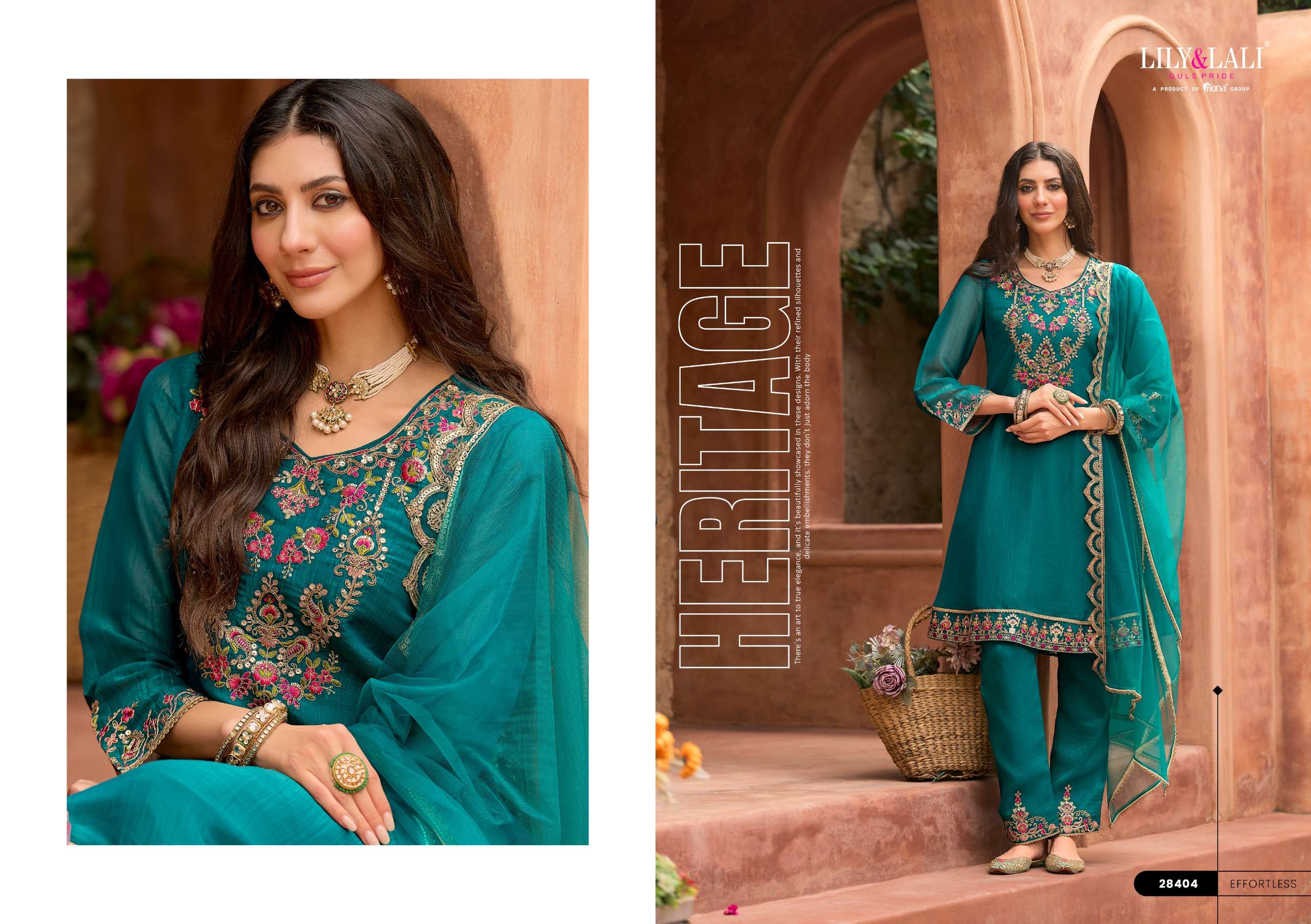 LILY AND LALI ROMANIA SILK WITH EMBROIDERY DESIGNER WORK READY MADE SUIT