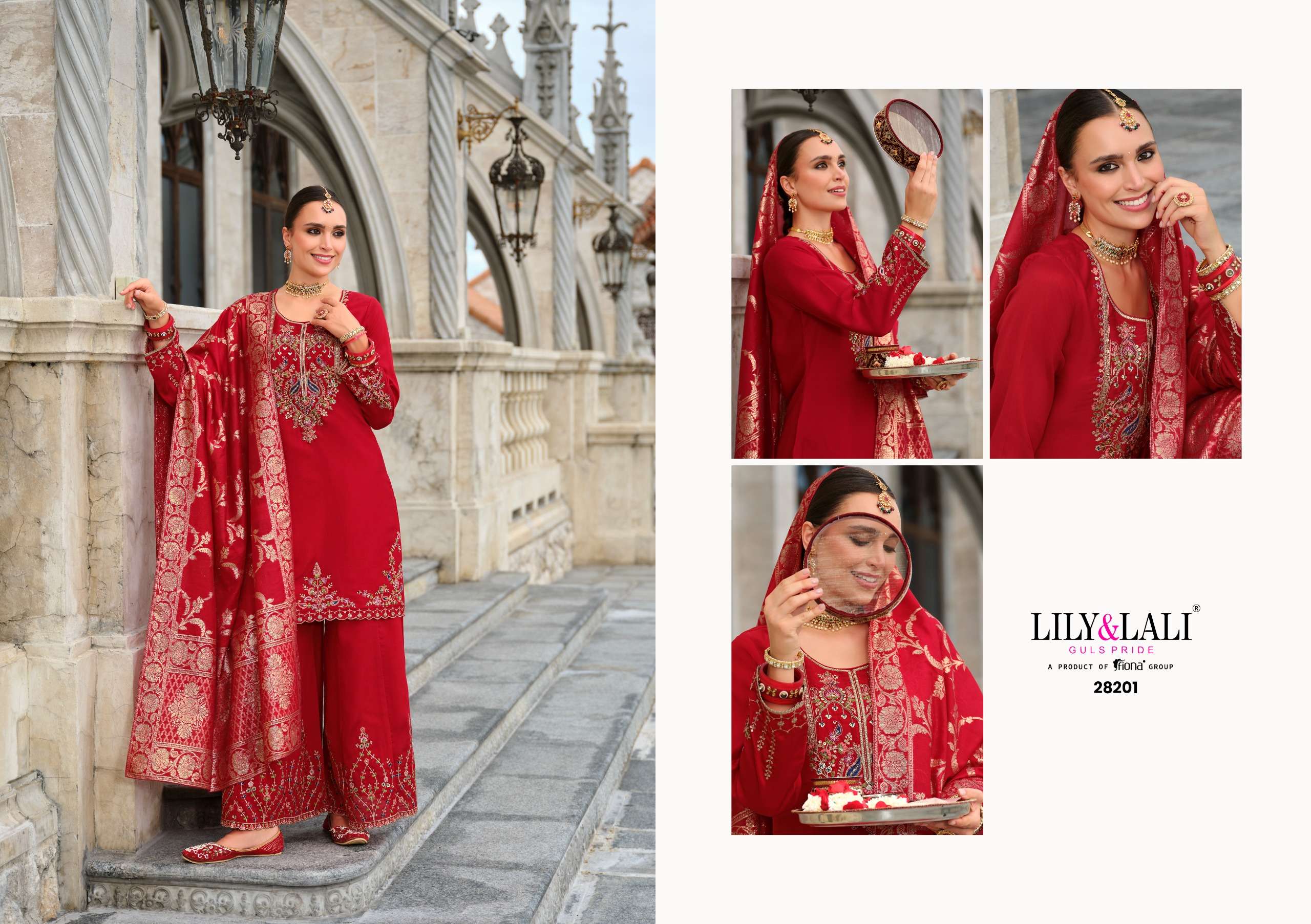 LILY AND LALI SUHAGINI SILK WITH DESIGNER WORK READY MADE LADIES SUIT