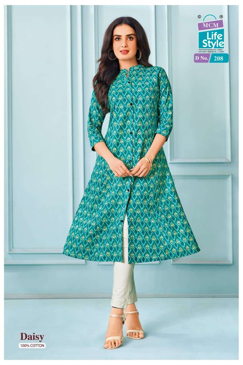 MCM LIFESTYLE DAISY VOL 2 FANCY A LINE CUT PATTERN LADIES KURTI 