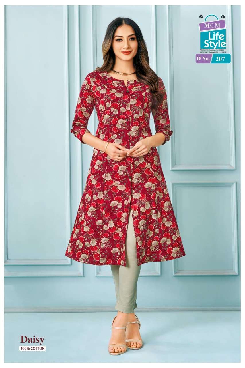 MCM LIFESTYLE DAISY VOL 2 FANCY A LINE CUT PATTERN LADIES KURTI 
