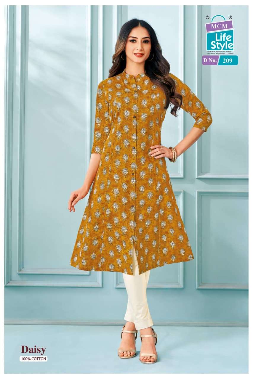 MCM LIFESTYLE DAISY VOL 2 FANCY A LINE CUT PATTERN LADIES KURTI 