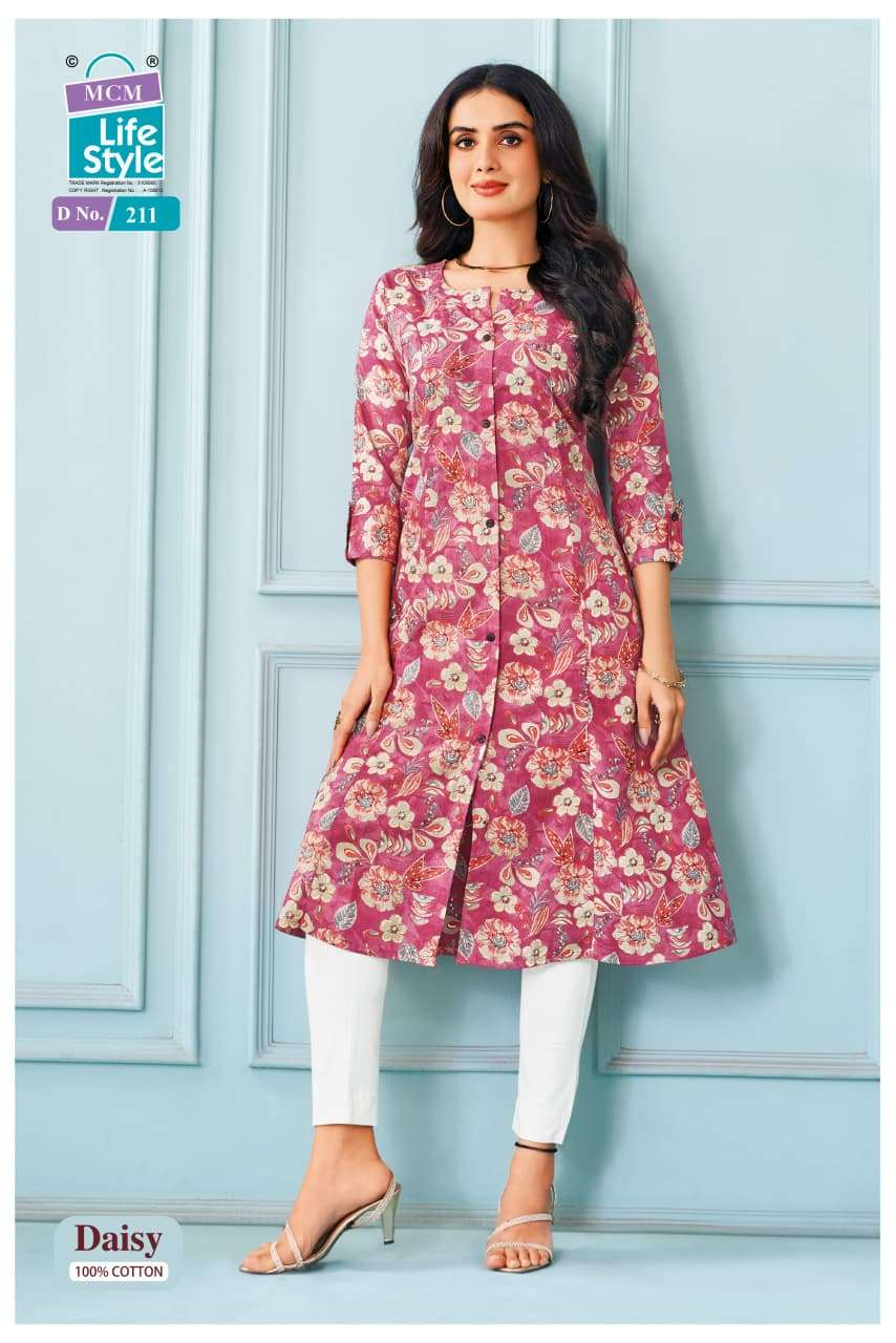 MCM LIFESTYLE DAISY VOL 2 FANCY A LINE CUT PATTERN LADIES KURTI 