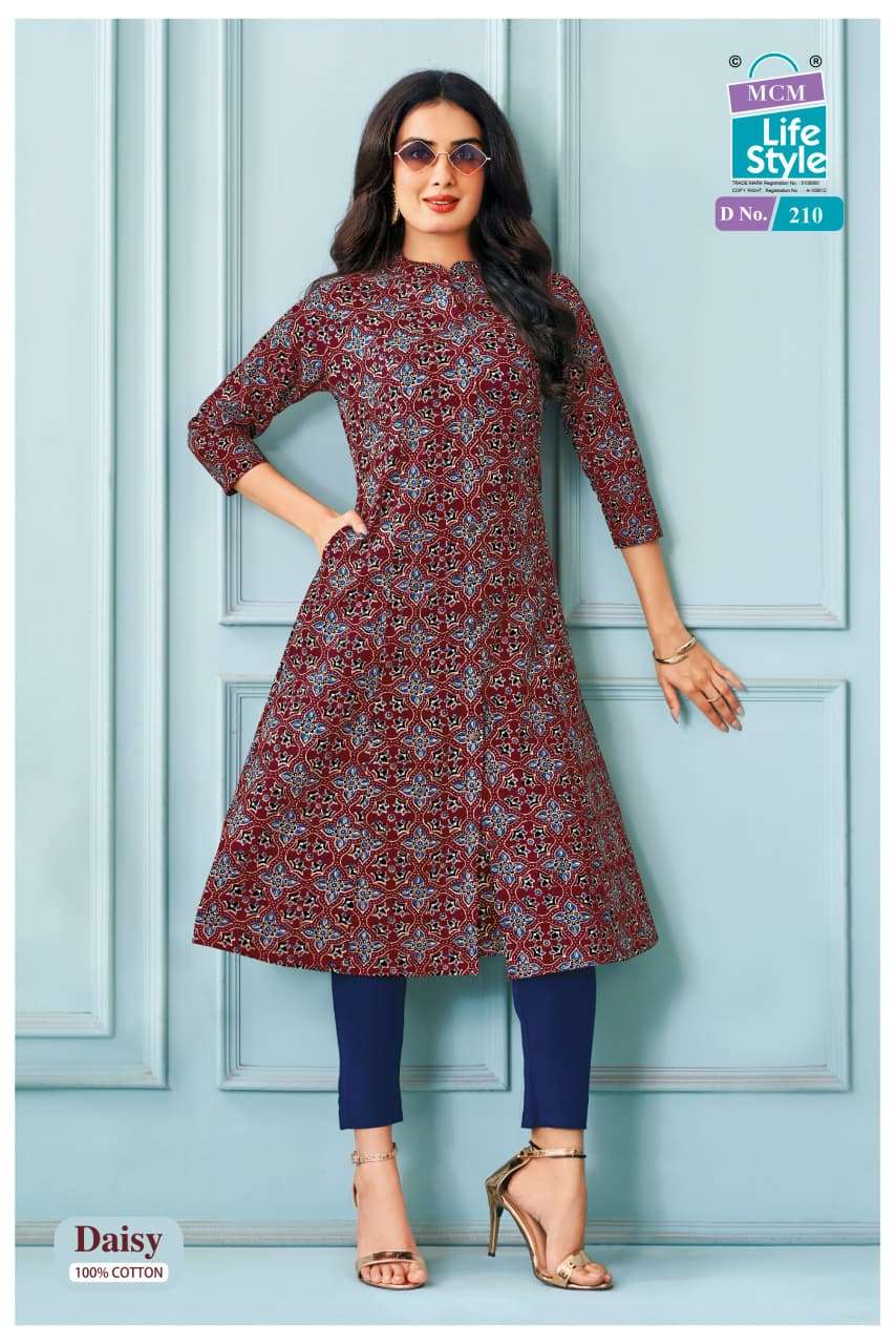 MCM LIFESTYLE DAISY VOL 2 FANCY A LINE CUT PATTERN LADIES KURTI 