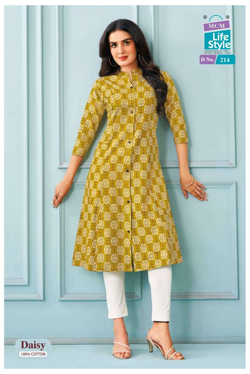 MCM LIFESTYLE DAISY VOL 2 FANCY A LINE CUT PATTERN LADIES KURTI 