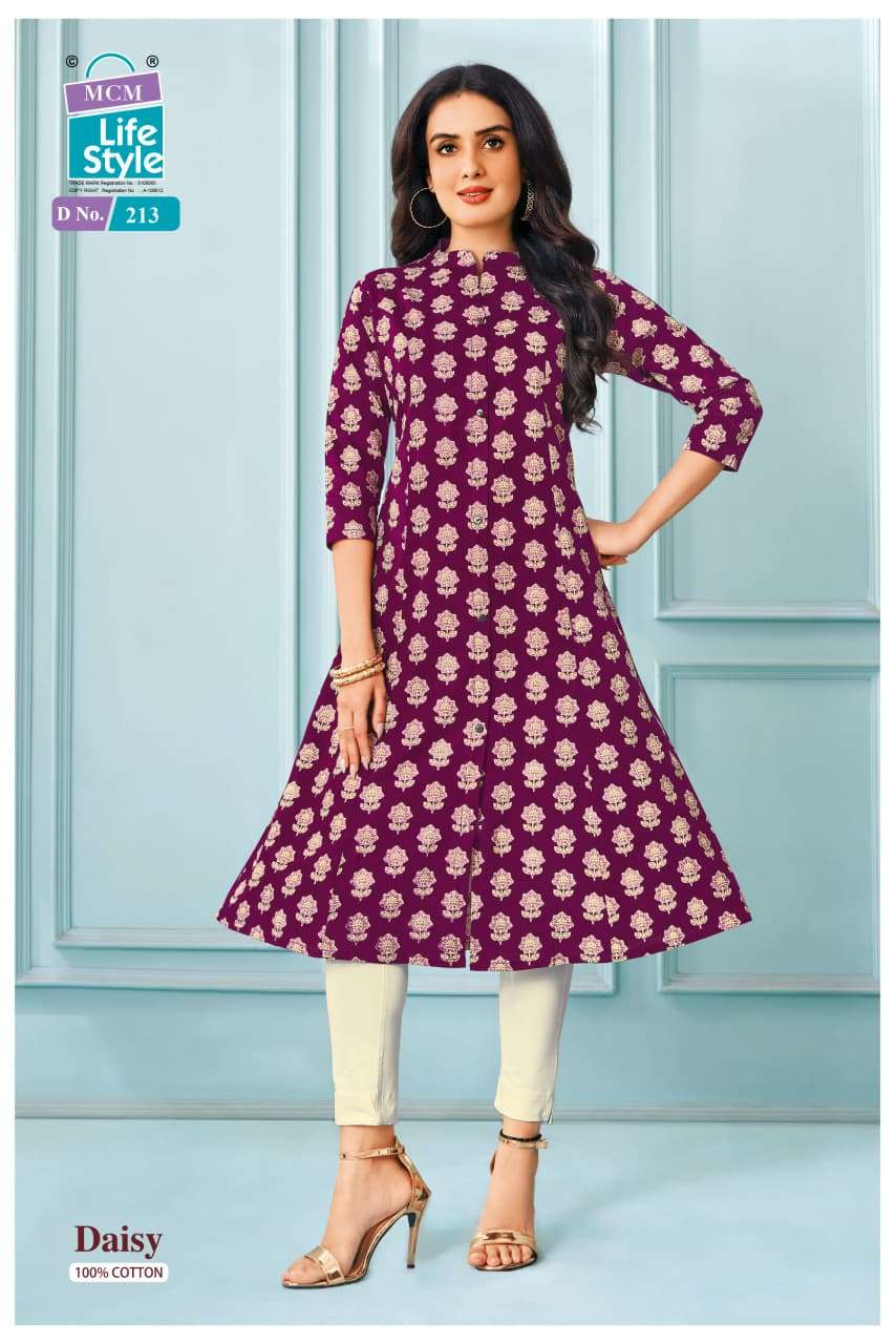 MCM LIFESTYLE DAISY VOL 2 FANCY A LINE CUT PATTERN LADIES KURTI 