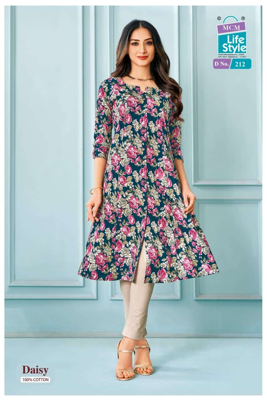 MCM LIFESTYLE DAISY VOL 2 FANCY A LINE CUT PATTERN LADIES KURTI 