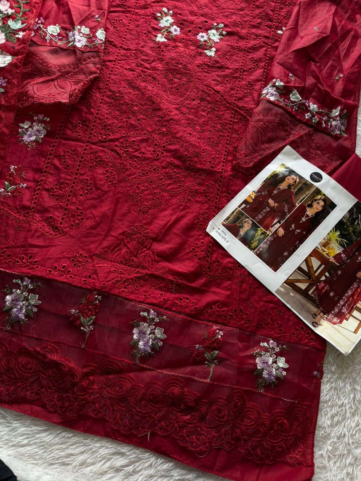 MEHBOOB TEX DESIGN NO - 1675 DE PURE COTTON HEAVY SELF EMBROIDERED PAKISTANI SALWAR SUIT