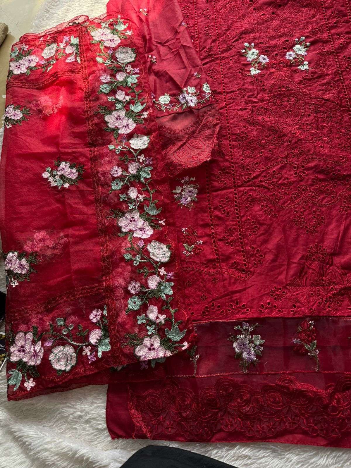 MEHBOOB TEX DESIGN NO - 1675 DE PURE COTTON HEAVY SELF EMBROIDERED PAKISTANI SALWAR SUIT