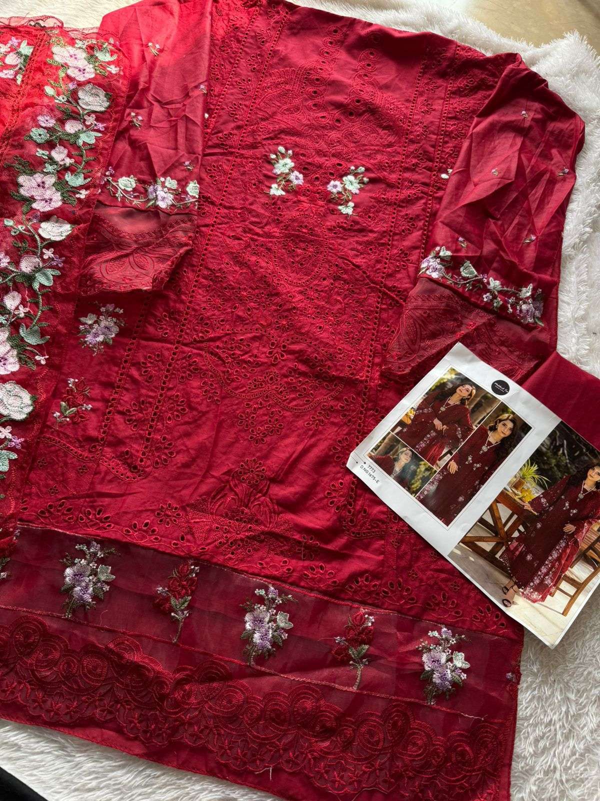MEHBOOB TEX DESIGN NO - 1675 DE PURE COTTON HEAVY SELF EMBROIDERED PAKISTANI SALWAR SUIT